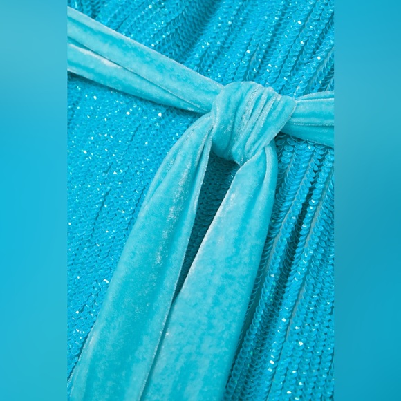 Retrofete Gabrielle 👗 Robe Wrap Dress 🩵 BLUE XS (rare color) stunning 🤩 - Picture 9 of 9